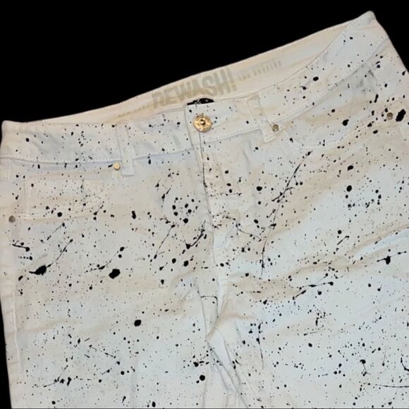 ! Nyc rewash brand white jeans black splatter design! Nwot - Picture 2 of 6
